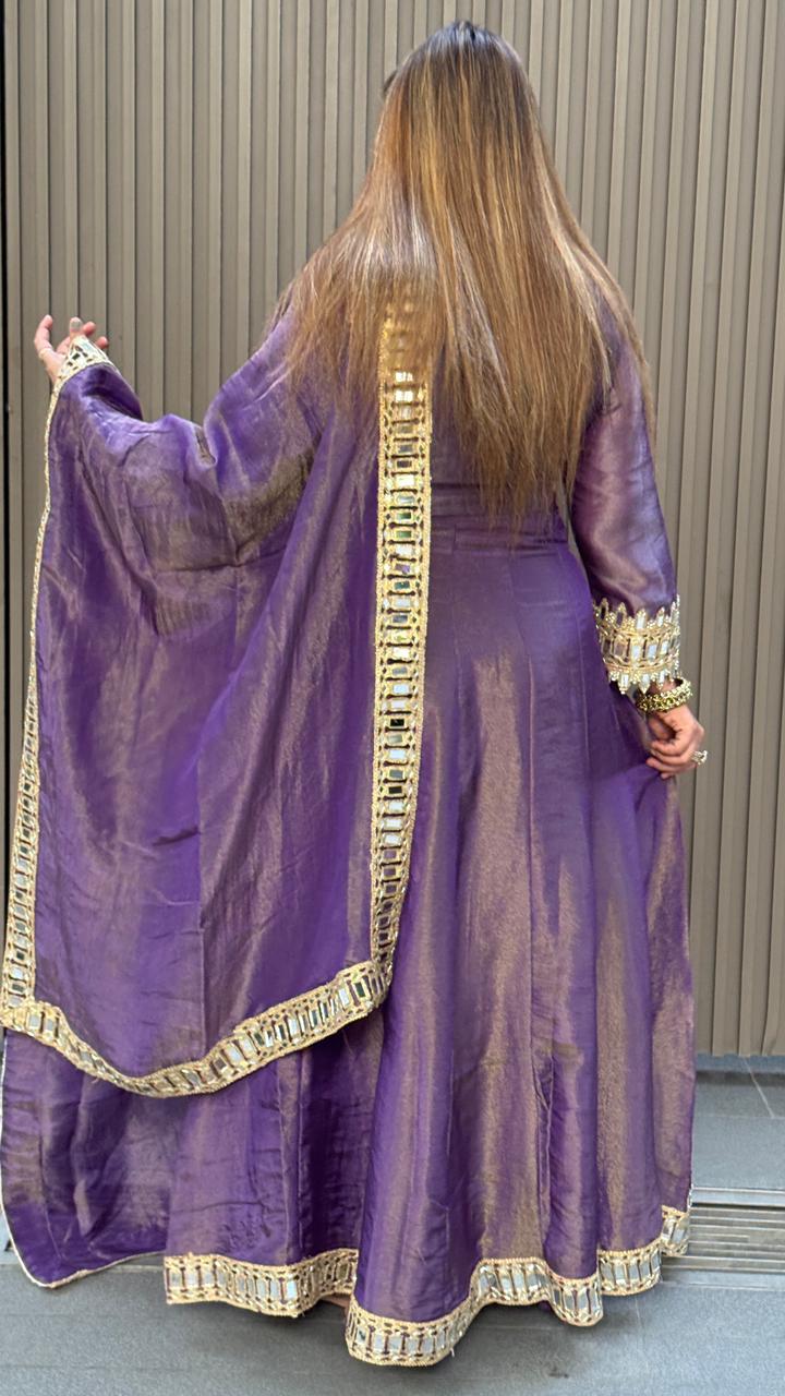 Ravira Anarkali Set- Purple